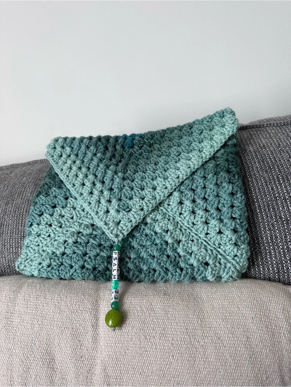 Handmade Crochet Book/Bible/iPad Cover - Seafoam Green